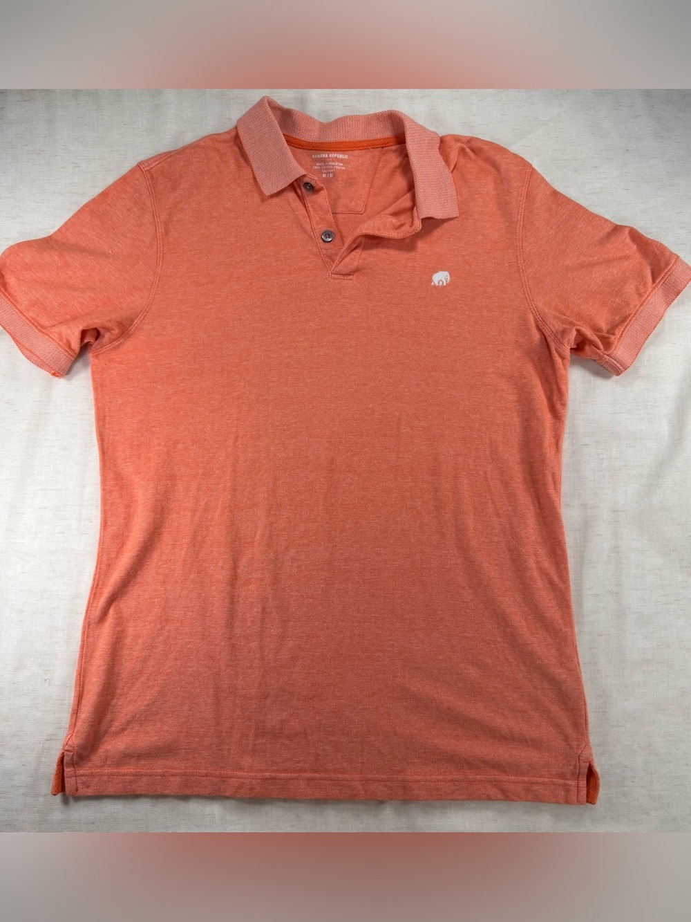 Banana Republic Men's Orange Polo Shirt with Embroidered Logo